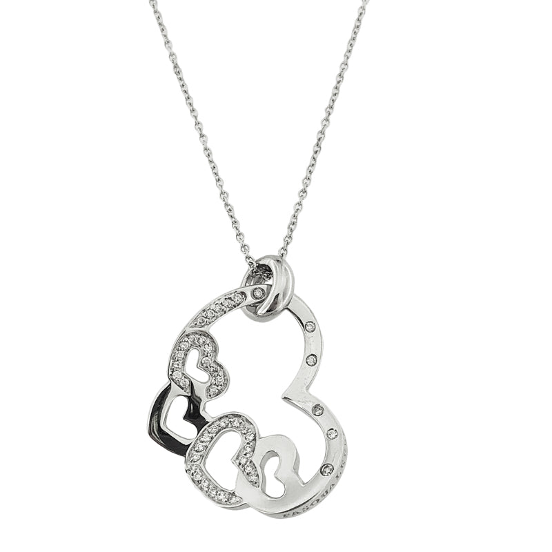 White Gold Big Heart Necklace with Diamonds Pasquale Bruni 12942b