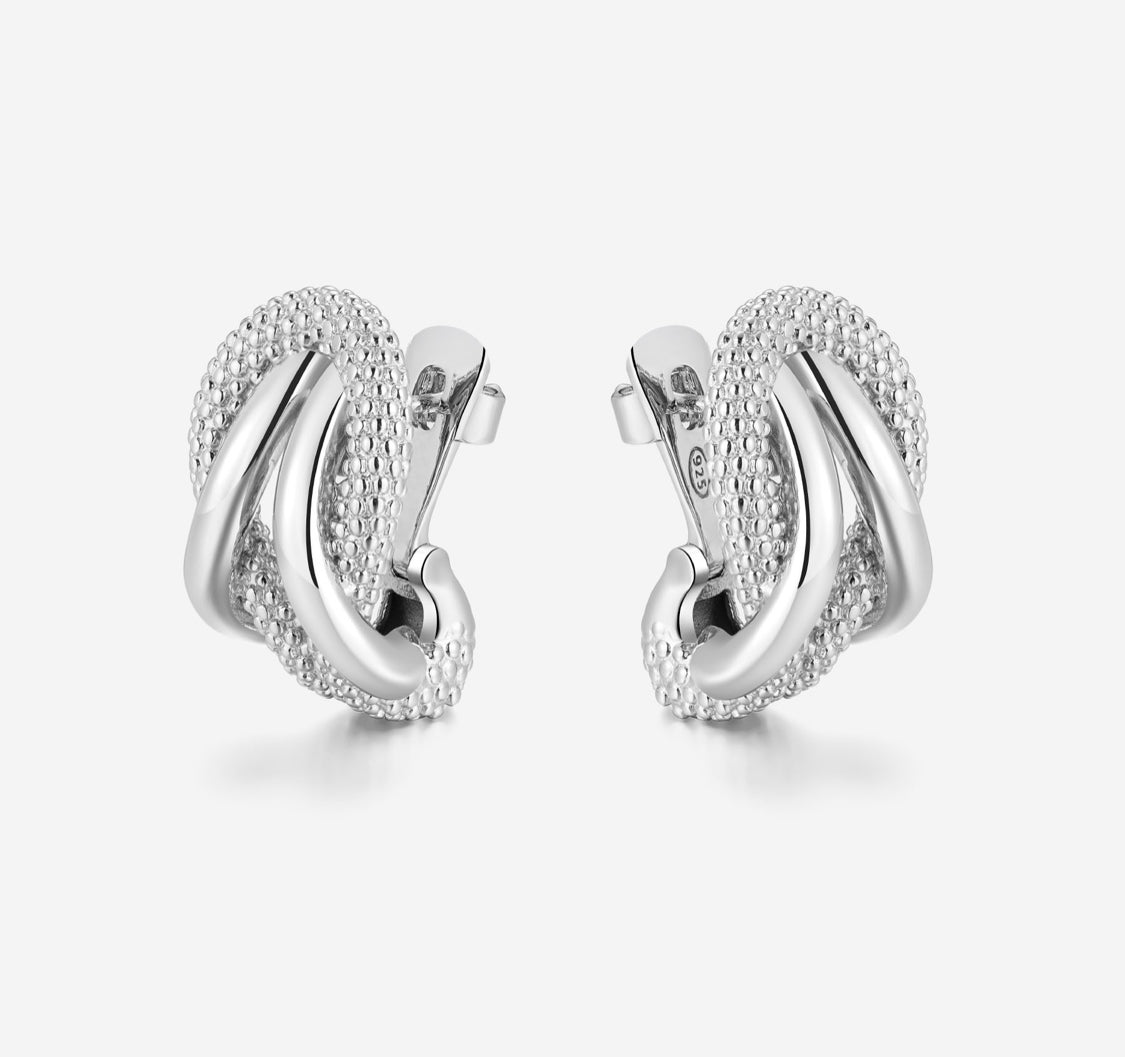 Orecchini a Lobo Pianegonda Foedus con Nodo e Chiusura Classica a Farfalla PFOE01