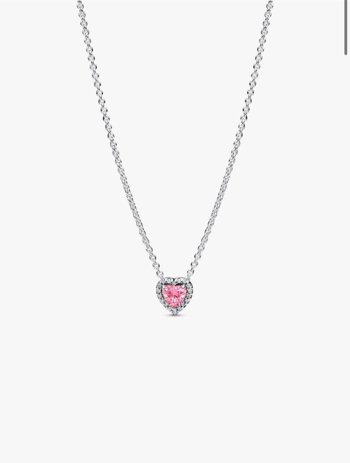 Collana Cuore in Rilievo Rosa Pandora 398425C02-45