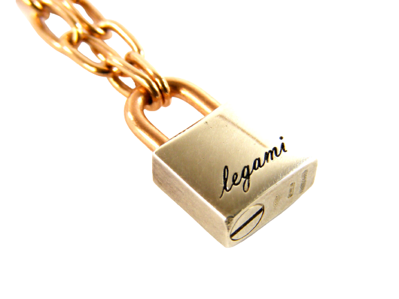 Dodo Dg9/luc/9 Legami Padlock Necklace in Silver and 9 Kt Rose Gold