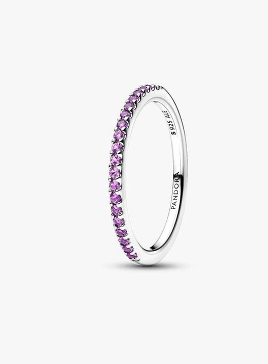 Anello Pavè Fascia Sottile Viola Pandora 192999C04