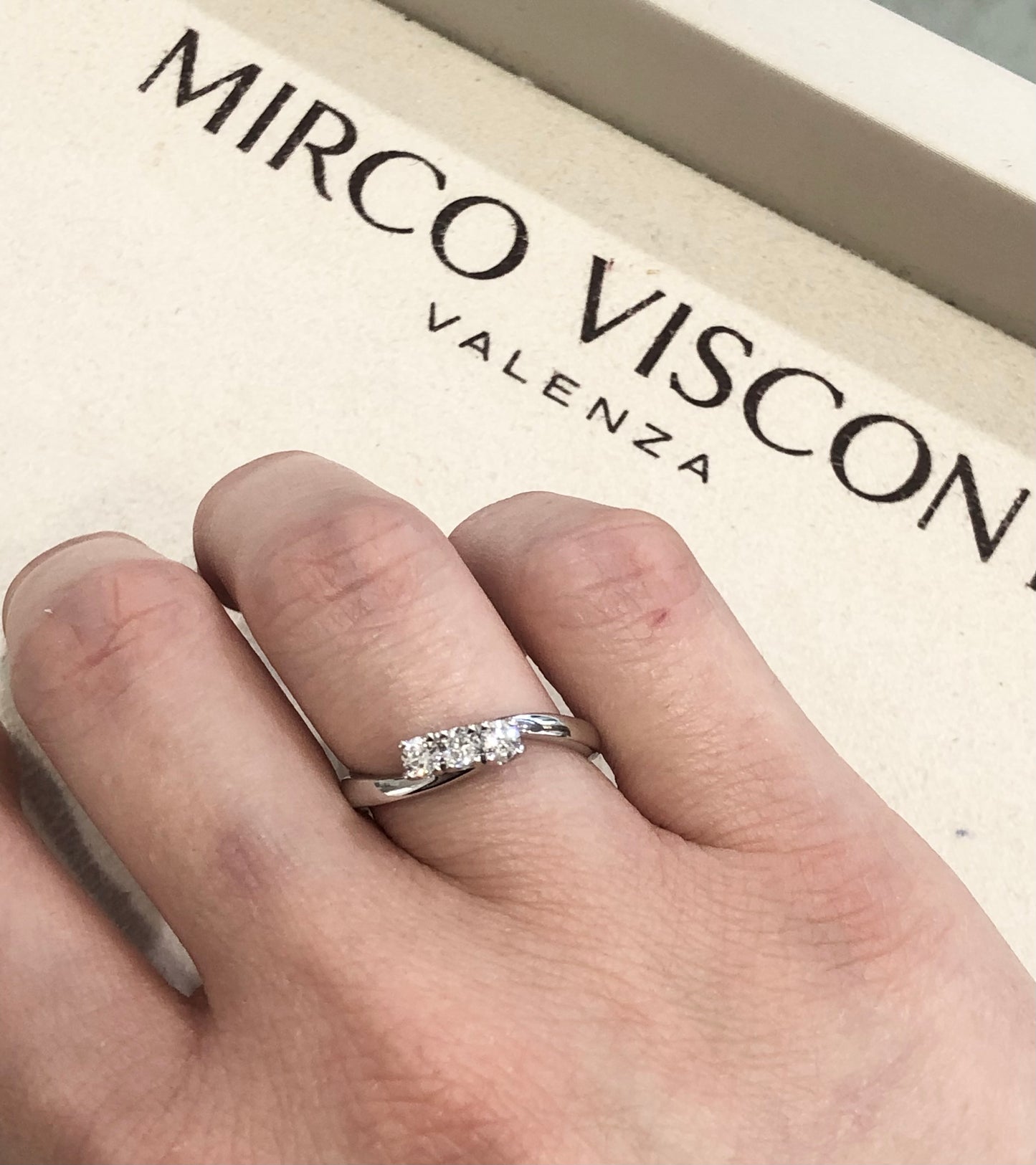 Anello Trilogy con Diamante in Oro Bianco Mirco Visconti BR827/20