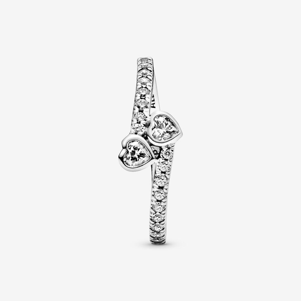 Two Intertwined Hearts Ring Pandora 191023CZ