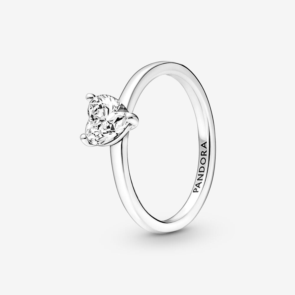 Solitaire Ring with Heart Stone Pandora 191165C01