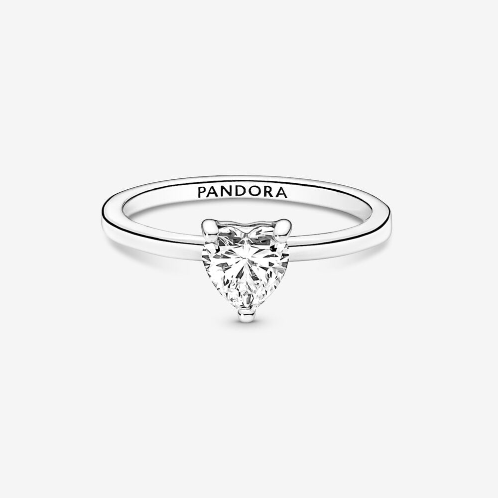 Solitaire Ring with Heart Stone Pandora 191165C01