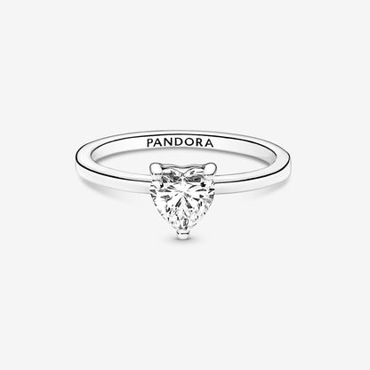 Solitaire Ring with Heart Stone Pandora 191165C01