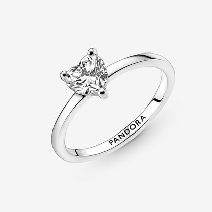 Solitaire Ring with Heart Stone Pandora 191165C01