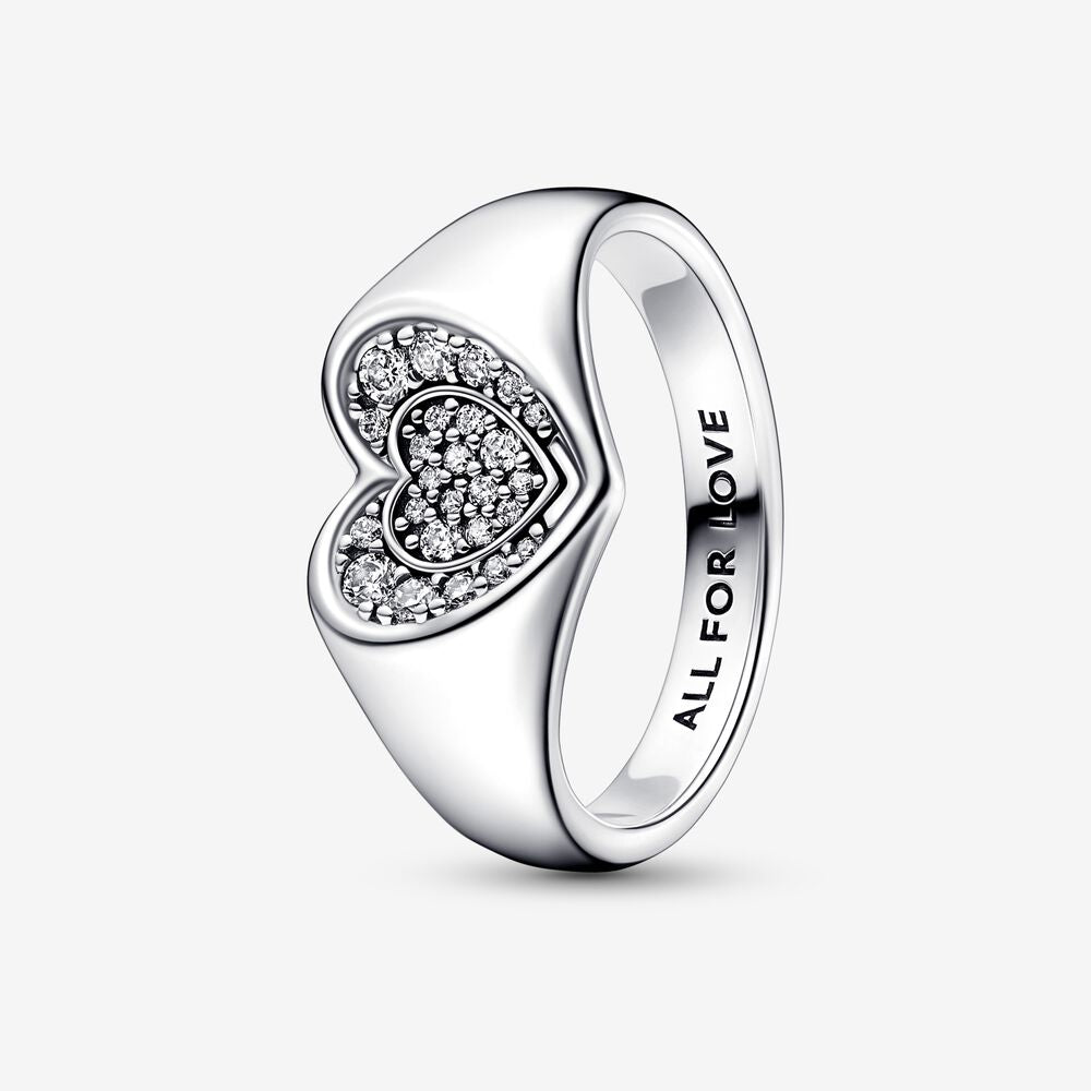 Pandora Heart Pavé Signet Ring 192491C01