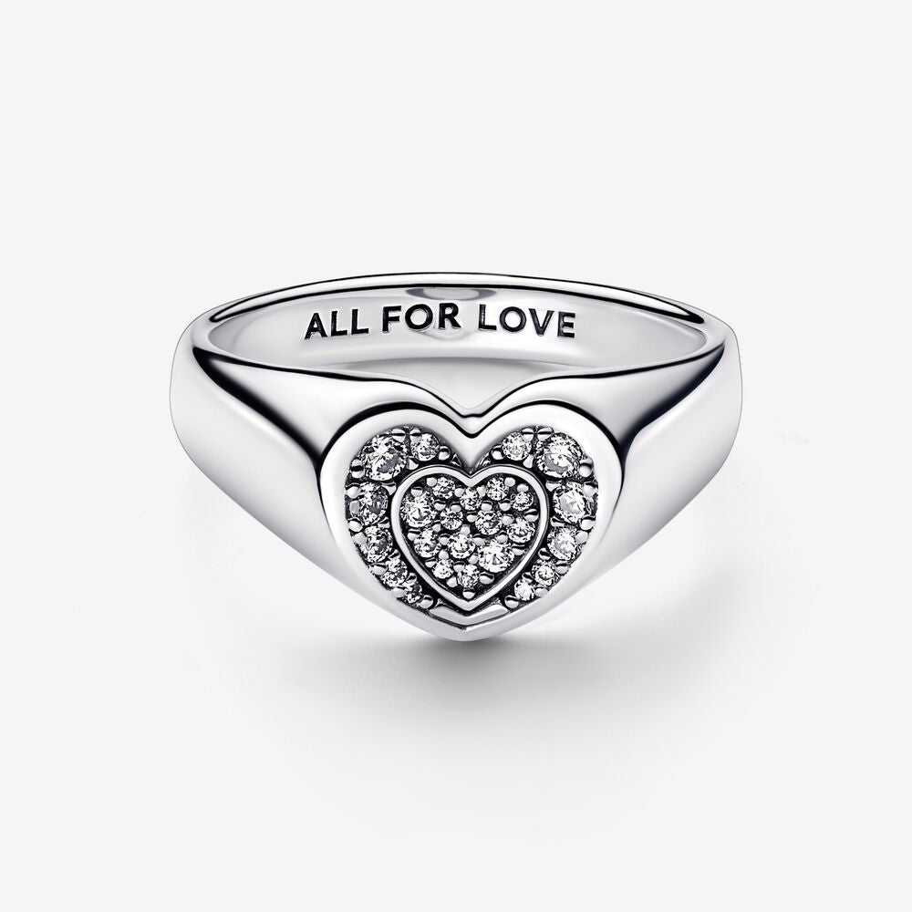 Pandora Heart Pavé Signet Ring 192491C01