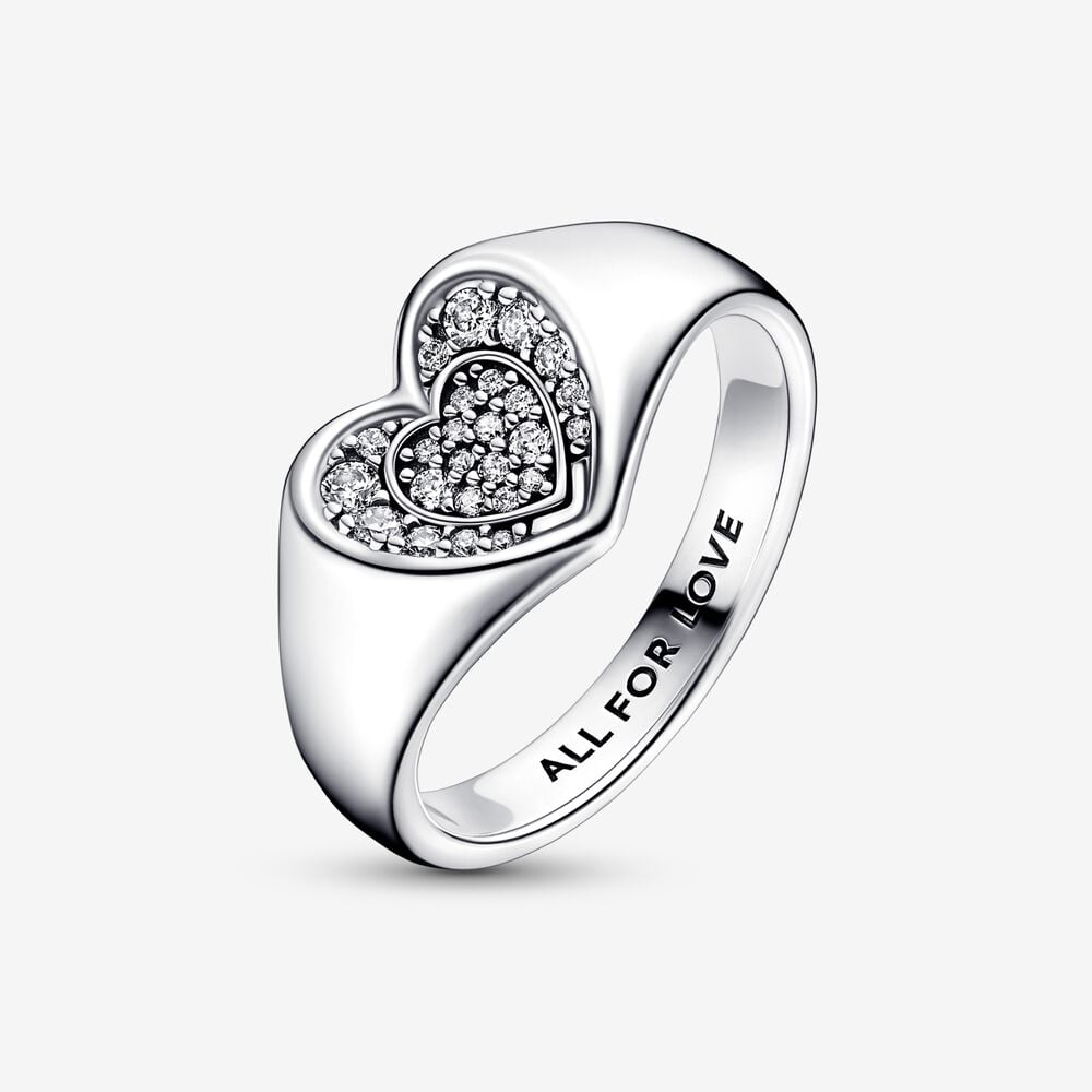 Pandora Heart Pavé Signet Ring 192491C01