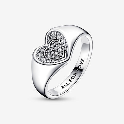 Pandora Heart Pavé Signet Ring 192491C01