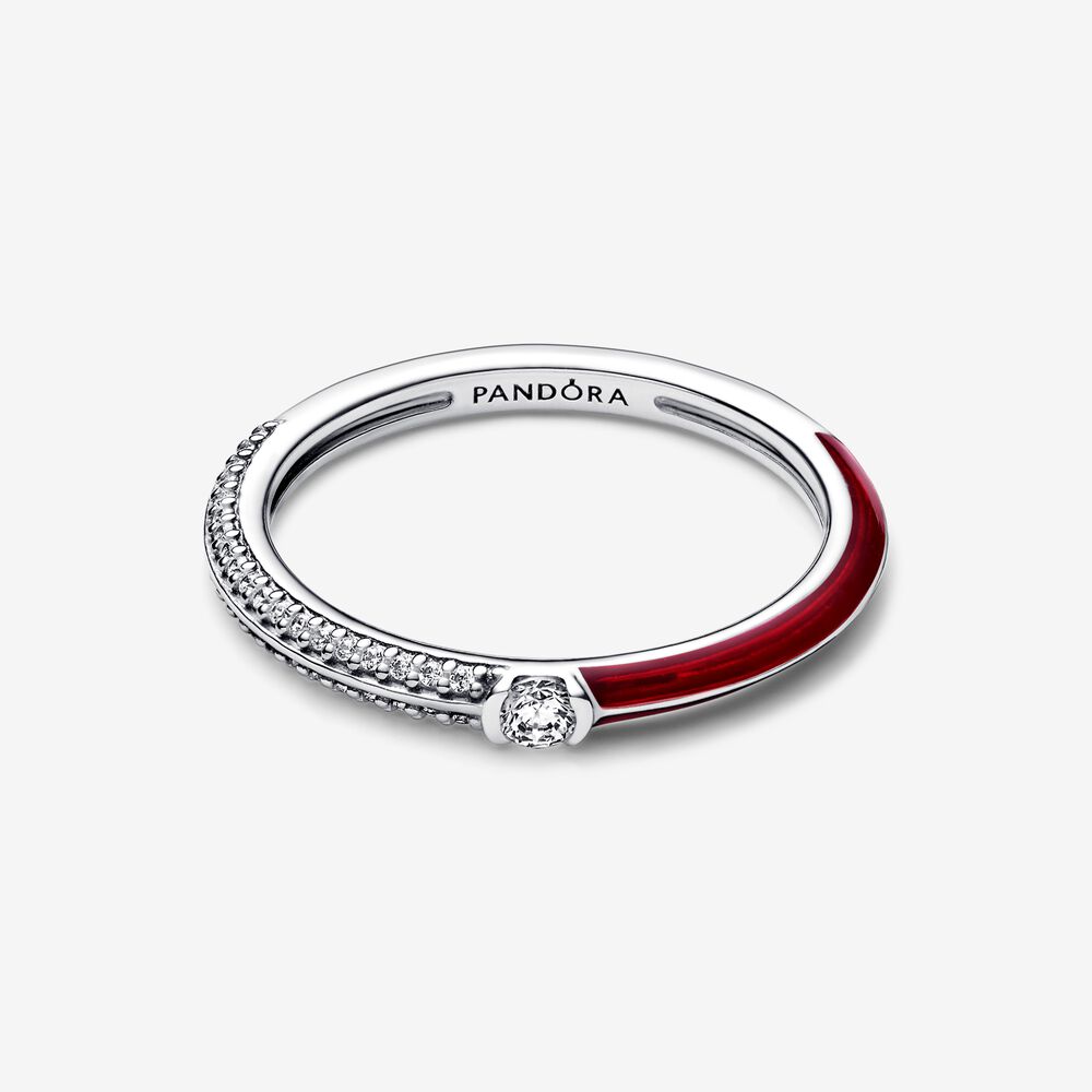 Luminous Stones &amp; Red Enamel Ring Pandora ME 192528C01