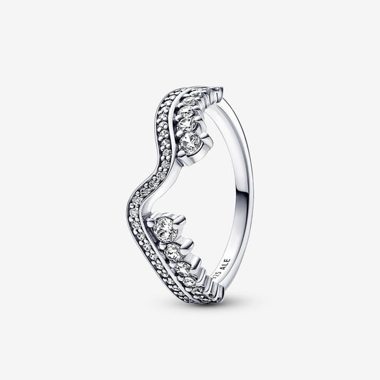 Anello Pandora Onda Asimmetrica Pietre Luminose 192543C01