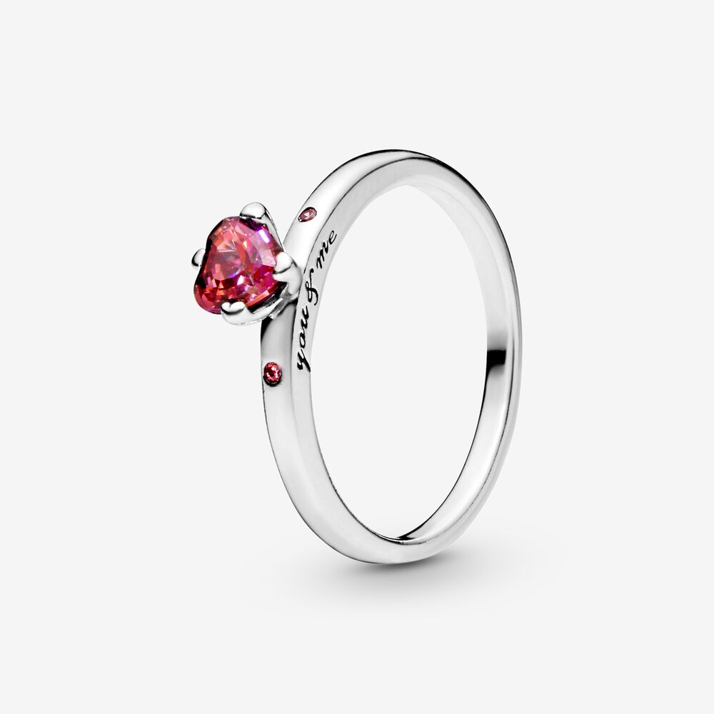 Pandora Sparkling Red Heart Ring 196574czrmx