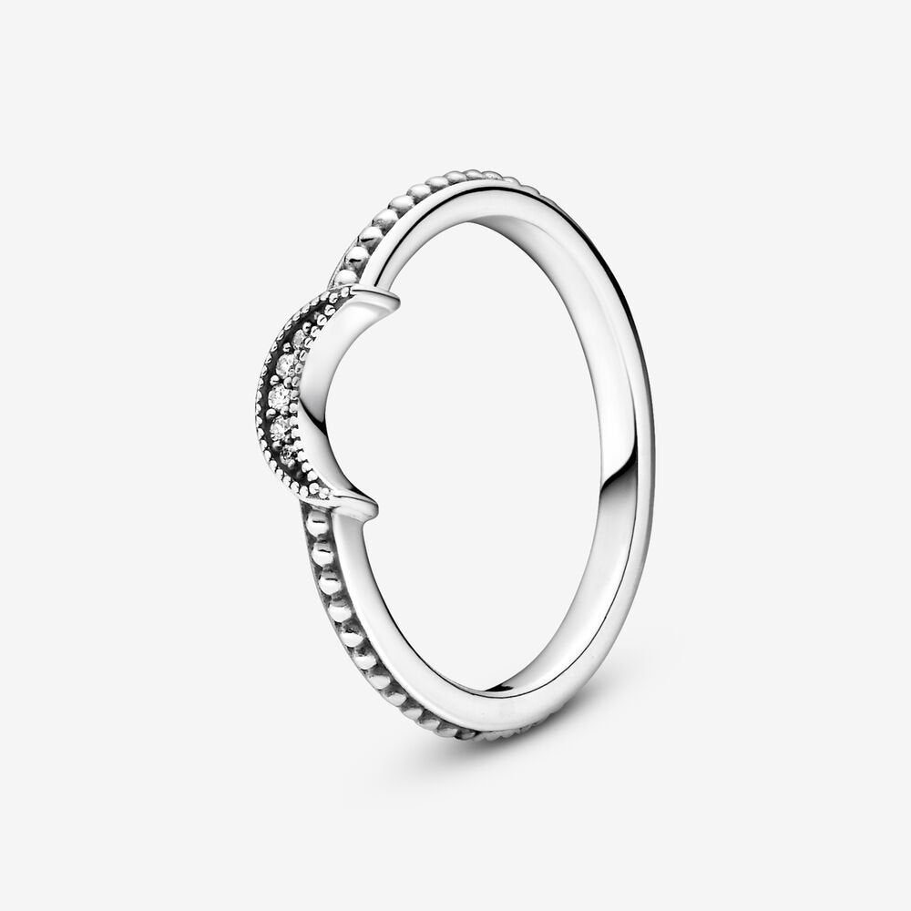 Crescent Moon Ring With Spheres Pandora 199156c01