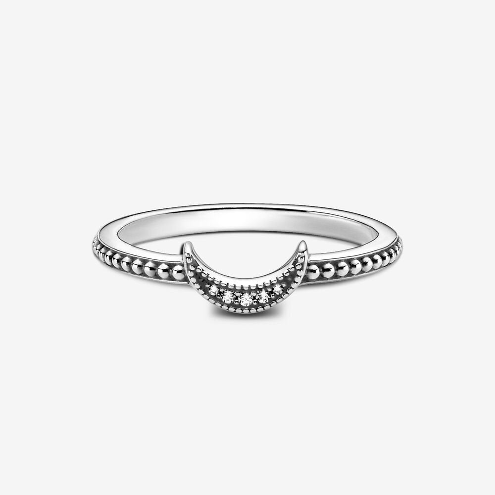 Crescent Moon Ring With Spheres Pandora 199156c01