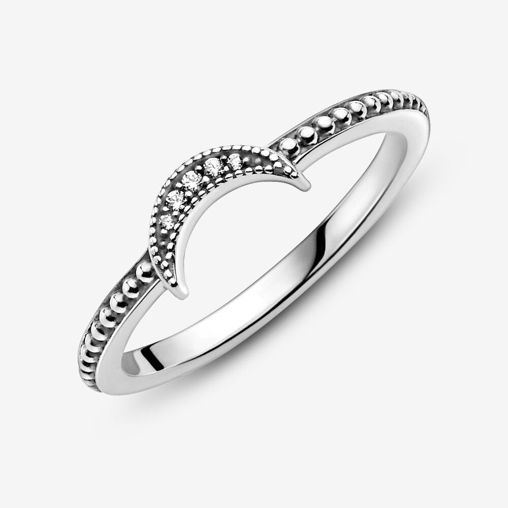 Crescent Moon Ring With Spheres Pandora 199156c01