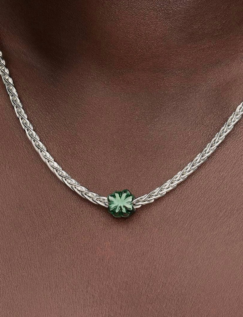 Mini Charm Quadrifoglio effetto metallico verde Pandora 794817C01