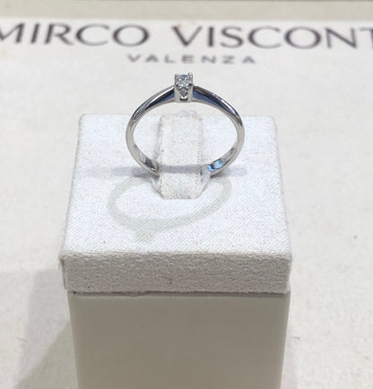 Anello Solitario con Diamante in Oro Bianco Mirco Visconti GM95/EA5