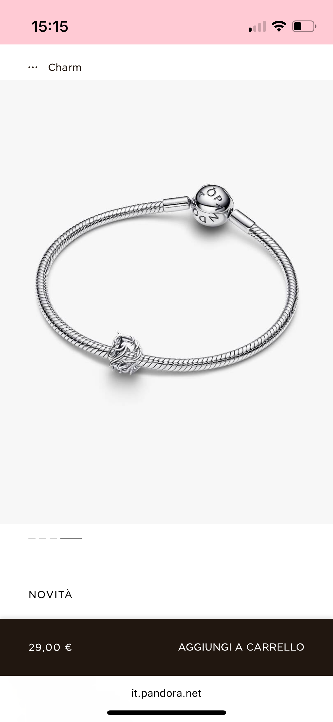 Charm Openwork Cavallo
Argento Sterling 925 Pandora 794430C01