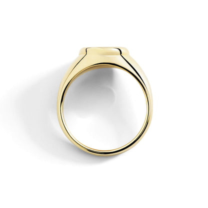 ANELLO SIGILLO ORO GIALLO & DIAMANTE BIANCO