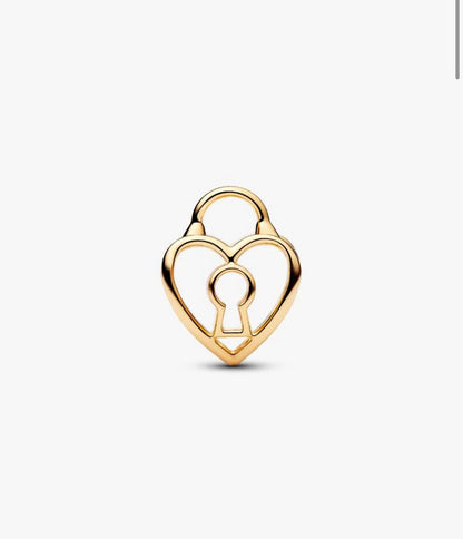 Charm Openwork Lucchetto Cuore Finitura in Oro Pandora 764358C00