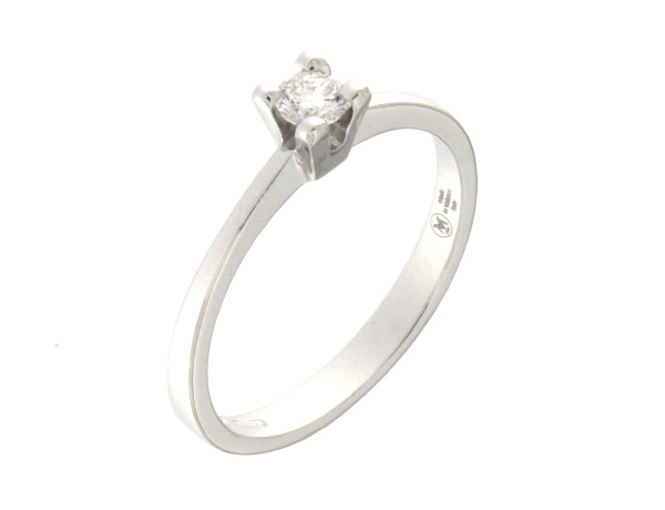 Anello Solitario con Diamante in Oro Bianco Mirco Visconti AL546/40