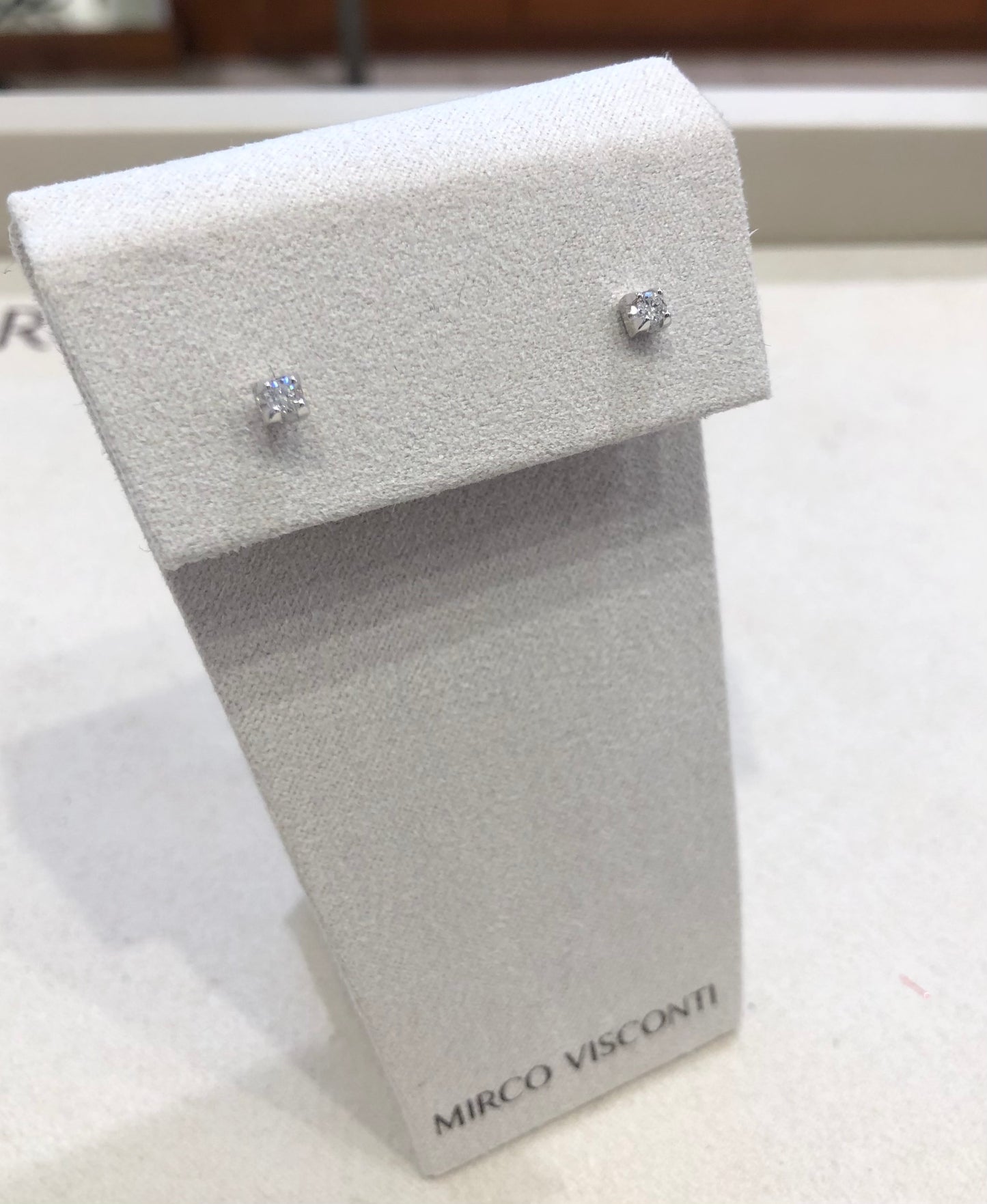 Orecchini Punto Luce con Diamante in Oro Bianco Mirco Visconti BN49/50