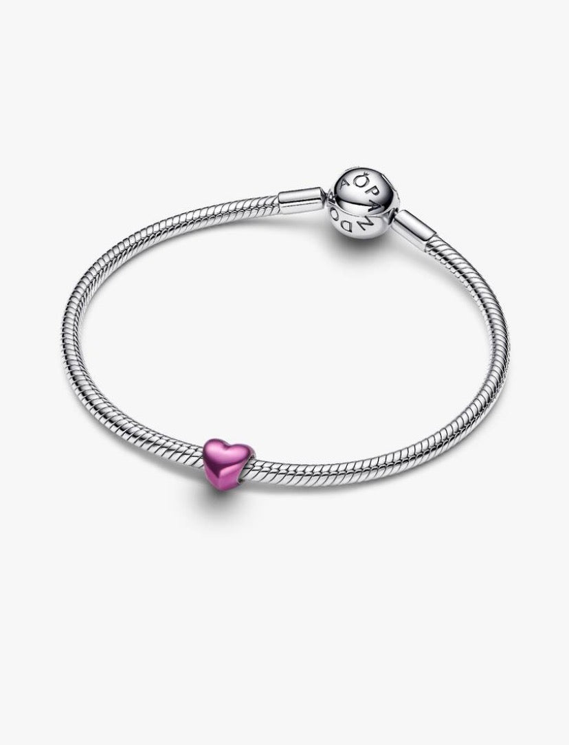 Mini Charm Cuore effetto metallico rosa Pandora 794785C01