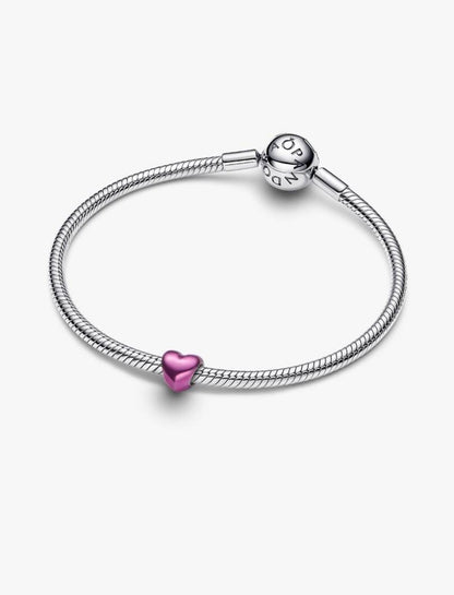 Mini Charm Cuore effetto metallico rosa Pandora 794785C01