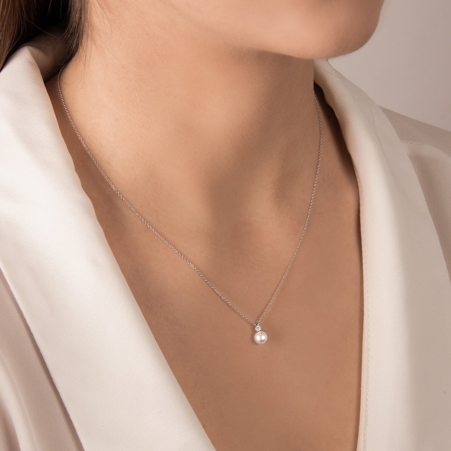 Girocollo Perla e Diamante Oro Bianco Mirco Visconti AB101/5