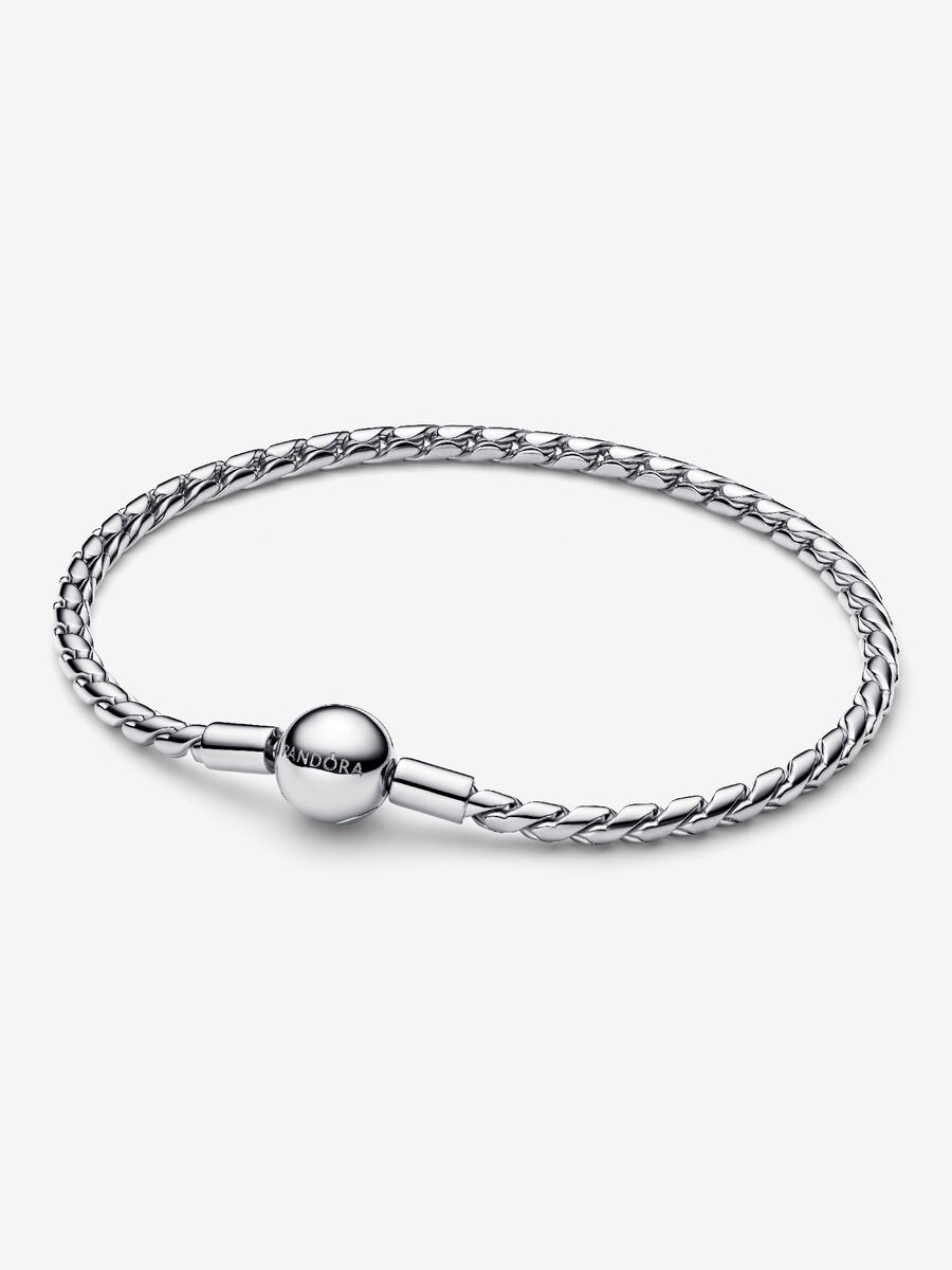 Bracciale Maglia Spiga con Chiusura a Sfera Argento Sterling 925 Pandora 594028C00