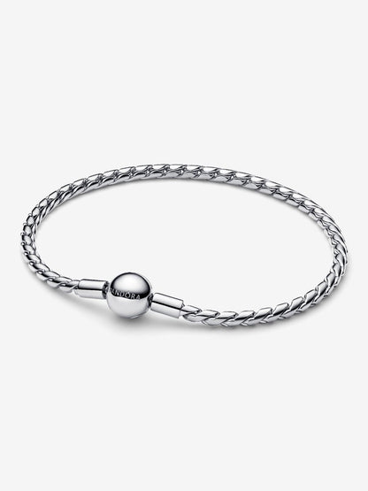 Bracciale Maglia Spiga con Chiusura a Sfera Argento Sterling 925 Pandora 594028C00