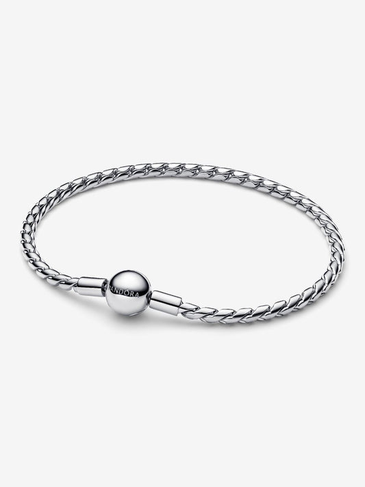 Bracciale Maglia Spiga con Chiusura a Sfera Argento Sterling 925 Pandora 594028C00
