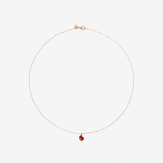 Collana Mini Coccinella Oro Rosa & Smalto Dodo DCB9001_LADYX_ERO9R