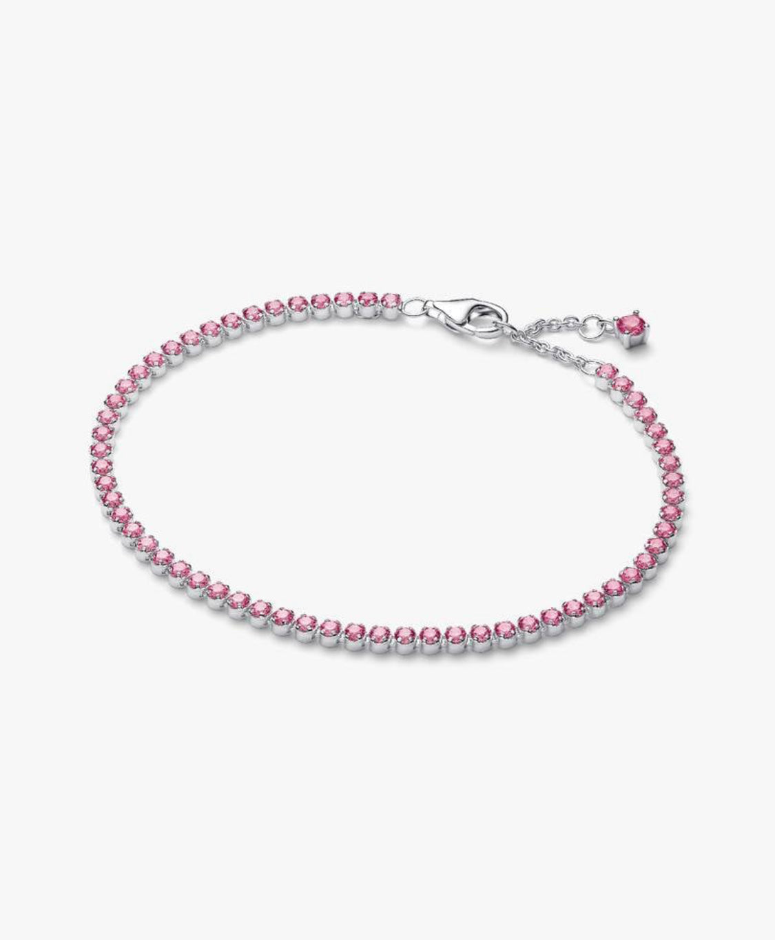 Bracciale Tennis con Pietre Rosa Piccole Argento Sterling 925 Pandora 593927C02