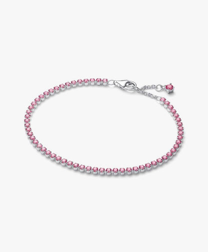 Bracciale Tennis con Pietre Rosa Piccole Argento Sterling 925 Pandora 593927C02