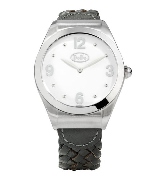 White And Steel Watch Anthracite Steel and Leather 37 Mm Dodo Wad6bi