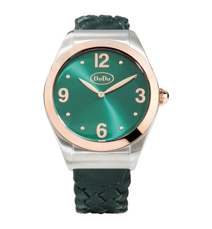 Paradise Green Watch Steel, PVD Rose Gold and Fir Leather 37 Mm Dodo Wad6ve/pvd