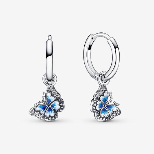 Pandora Blue Butterfly Circle Earrings 290778C01