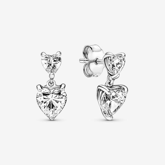 Pandora Two Hearts Pendant Earrings 291199C01