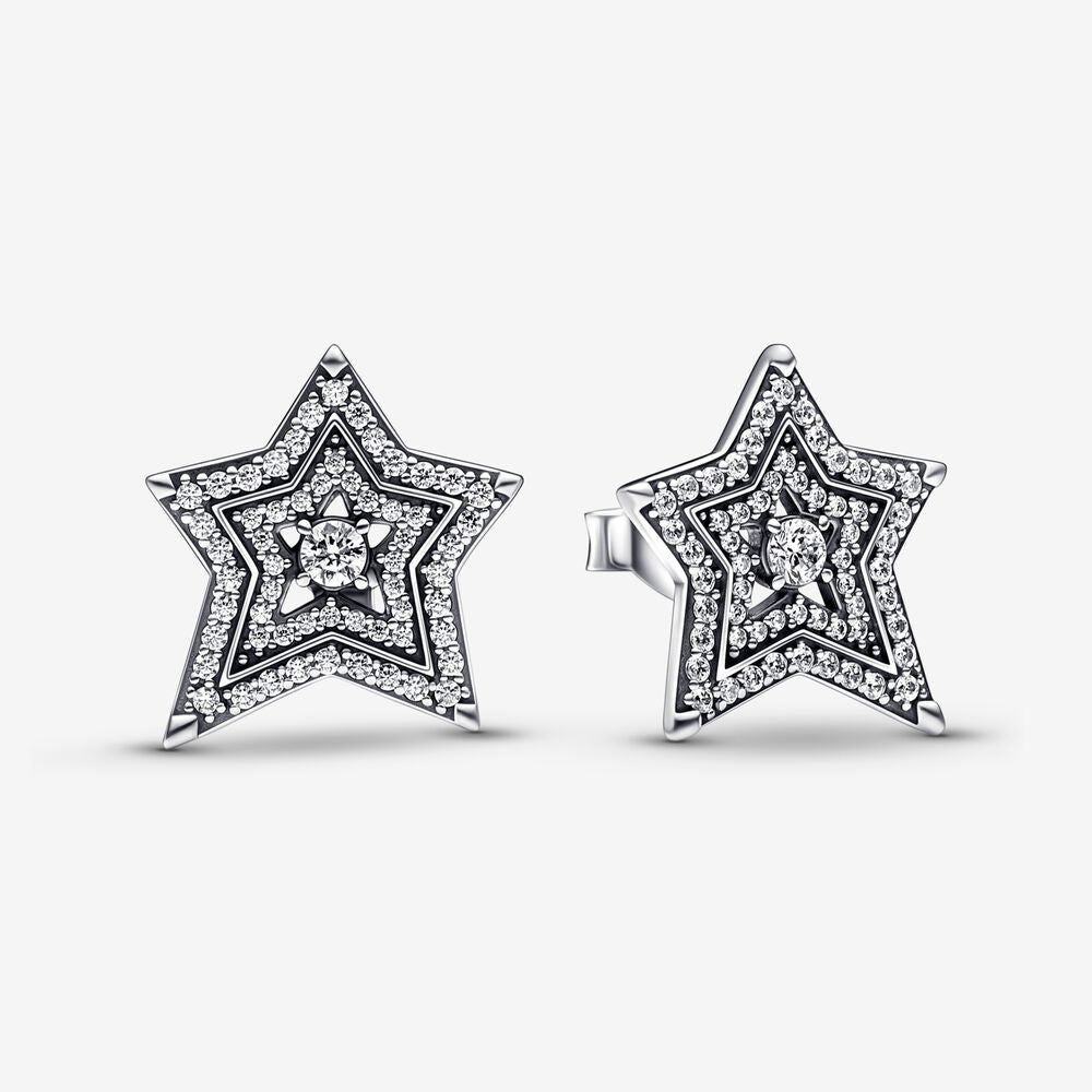 Pandora Asymmetric Stars Earrings 292415C01