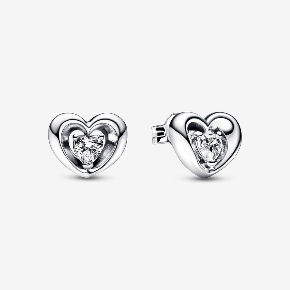 Pandora Shining Heart Lobe Earrings with Stone 292500C01