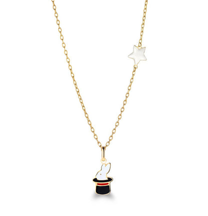 Collana “Primegioie” in Oro Giallo 9kt con Coniglio Le Bebè PMG160