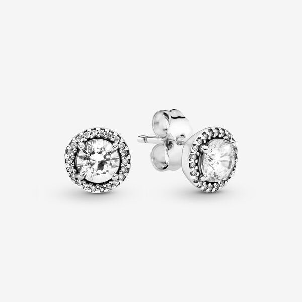 Pandora Sparkling Round Stone Stud Earrings 296272cz