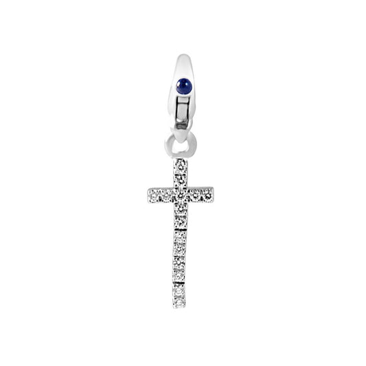 White Gold and Diamond Cross Pendant Pasquale Bruni 12420b