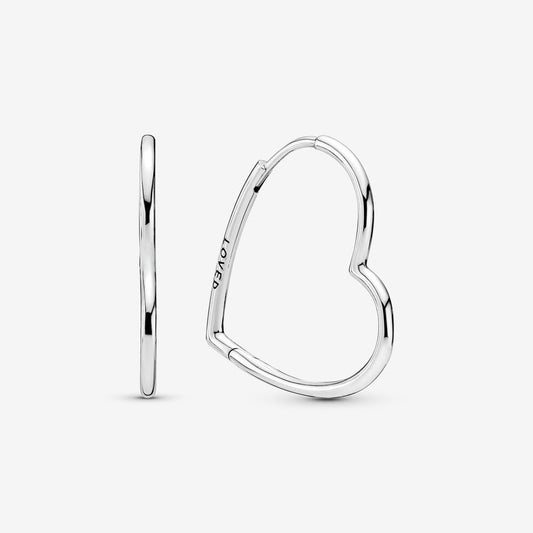 Pandora asymmetric heart hoop earrings 297822