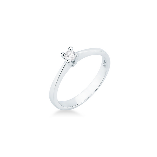 Anello Solitario con Diamanti e Oro Bianco Mirco Visconti LF299/10