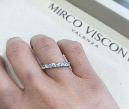 Anello Riviera Girodito con Diamante in Oro Bianco Mirco Visconti IU24/30