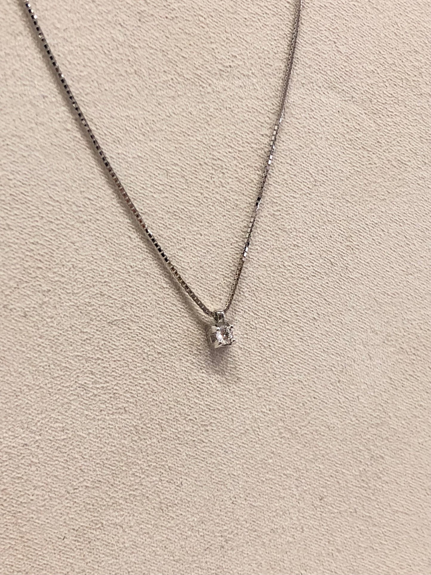 Girocollo Punto Luce con Diamante in Oro Bianco Mirco Visconti HP23/50